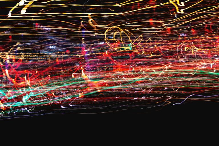 Lines of many coloured light